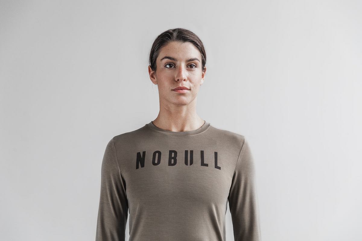 Nobull Women's Long Sleeves Brown | Australia (RX9365)